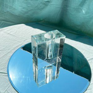 Crystal Glass Block Bud Vase